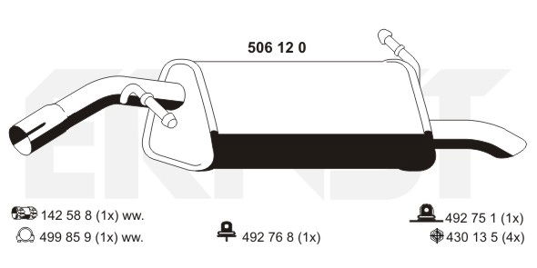 Endschalldämpfer Ernst 506120 von Ernst