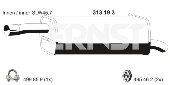 Endschalldämpfer hinten Ernst 313193 von Ernst