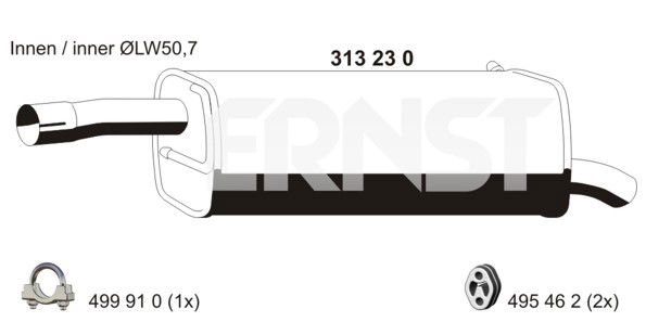 Endschalldämpfer hinten Ernst 313230 von Ernst