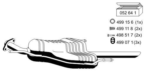 Escape – Endschalldämpfer Abgassystem Endtopf original ERNST (052184) 990 mm von Ernst