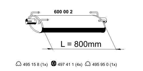 Mittelschalldämpfer Ernst 600002 von Ernst