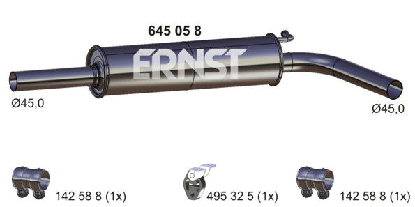 Mittelschalldämpfer Ernst 645058 von Ernst