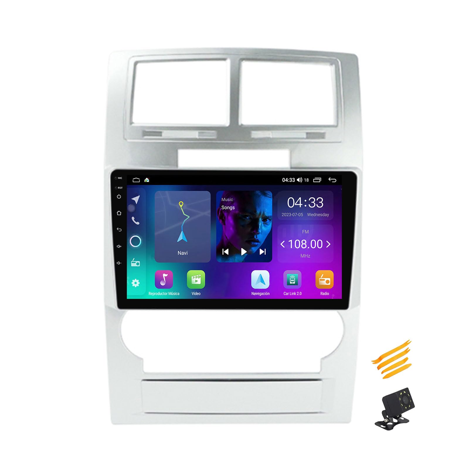 Android 13 Autoradio Bluetooth 2 DIN Kompatibel Mit Dodge Charger Magnum 2008~2010 Autoradio Touchscreen 9 Zoll QLED-Display Mit Car Play Android Auto Navigation Radio FM RDS SWC,4 Core NF2 2G+32G von EsaSam