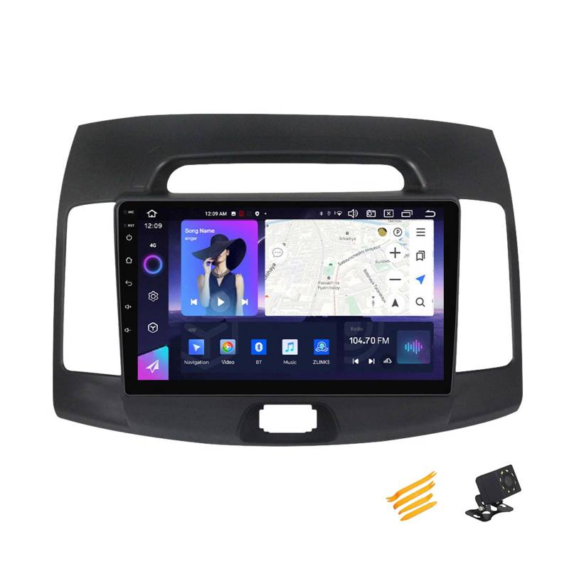 Android 13 Autoradio QLED-Display Kompatibel Mit Hyundai Elantra 2006~2011 Touchscreen 9 Zoll Autoradio Mit Carplay Bluetooth Navigation Android Auto Radio FM RDS SWC,B,8 Core NF3 2G+32G von EsaSam