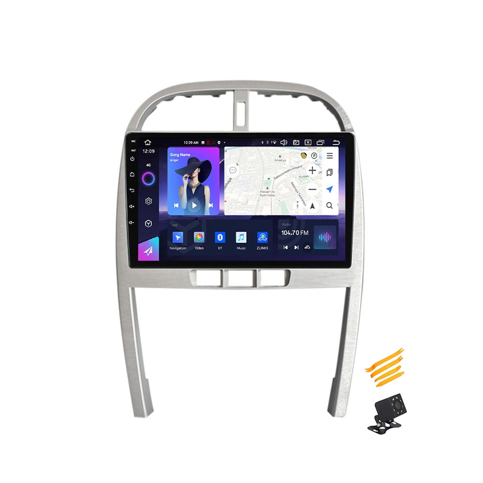 EsaSam Android 13 Autoradio Bluetooth 2 DIN Kompatibel Mit Chery Tiggo 3 2009~2013 Autoradio Touchscreen 9 Zoll QLED-Display Mit Car Play Android Auto Navigation Radio FM RDS SWC,8 Core NF7 8G+256G von EsaSam