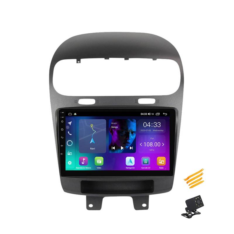 EsaSam Android 13 Autoradio Bluetooth 2 DIN Kompatibel Mit Dodge Journey 2011~2020 Autoradio Touchscreen 9 Zoll QLED-Display Mit Car Play Android Auto Navigation Radio FM RDS SWC,4 Core NF1 1G+32G von EsaSam