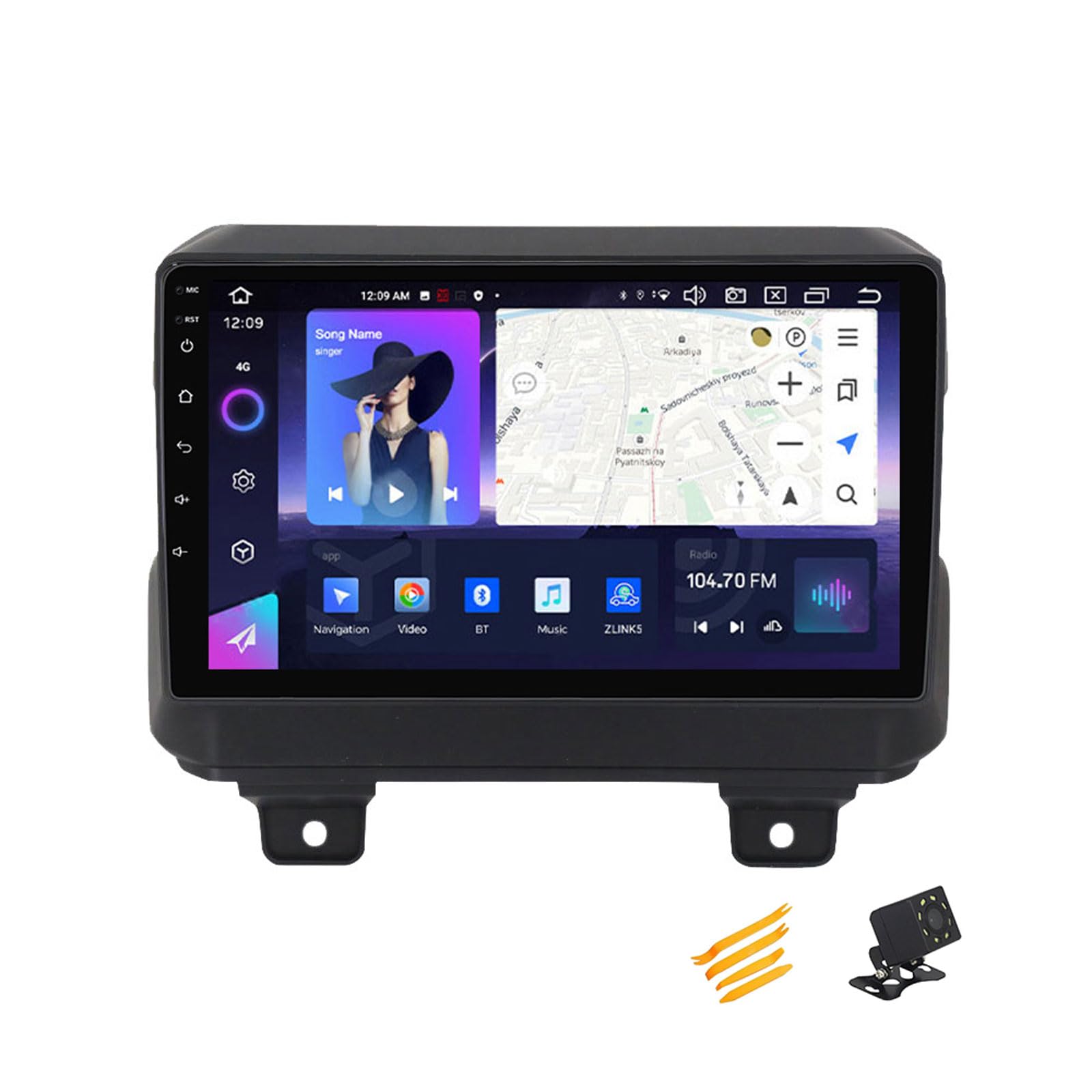 EsaSam Android 13 Autoradio Bluetooth 2 DIN Kompatibel Mit Jeep Wrangler 2018~2019 Autoradio Touchscreen 9 Zoll QLED-Display Mit Car Play Android Auto Navigation Radio FM RDS SWC,8 Core NF3 2G+32G von EsaSam