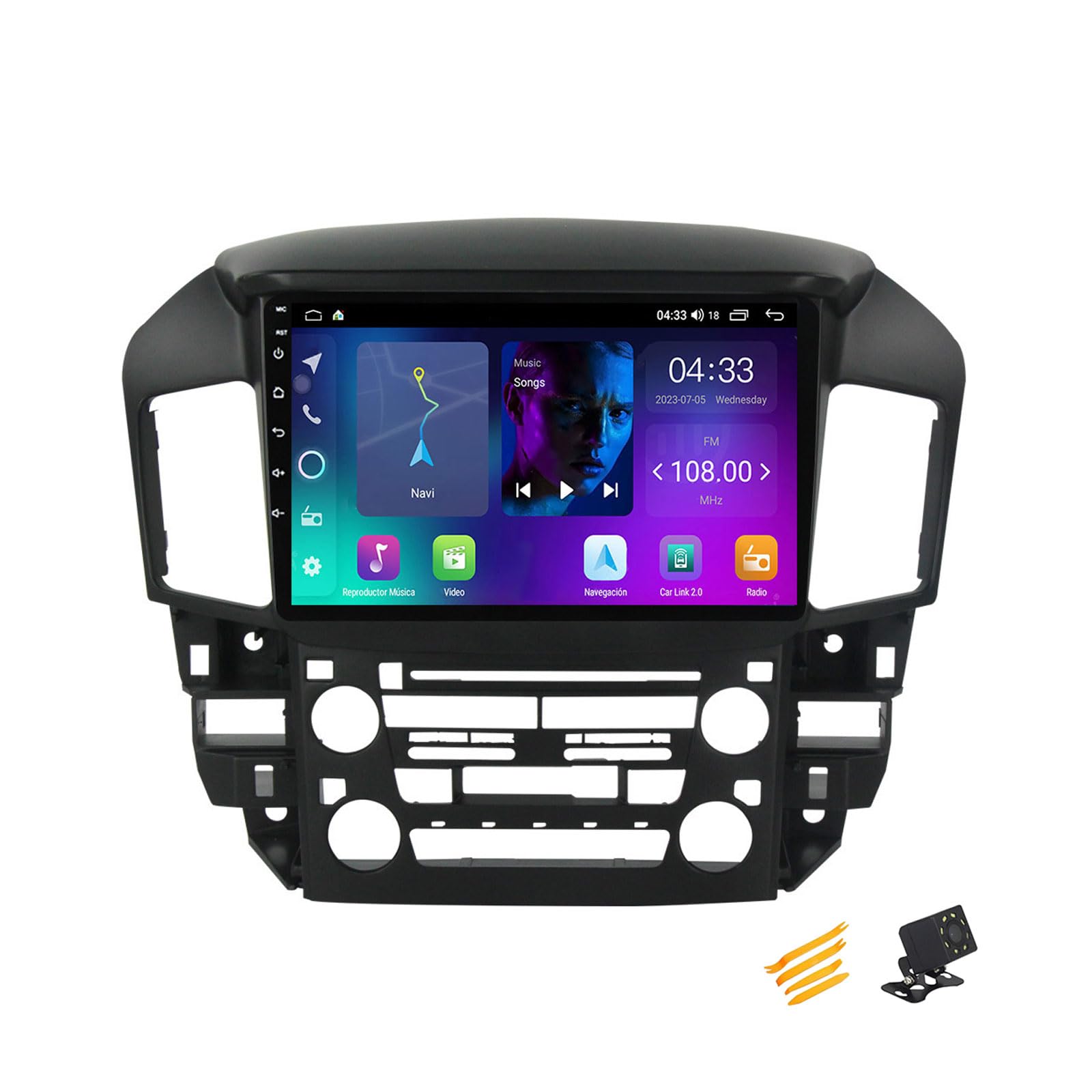 EsaSam Android 13 Autoradio Bluetooth 2 DIN Kompatibel Mit Lexus RX300 1997~2003 Autoradio Touchscreen 9 Zoll QLED-Display Mit Car Play Android Auto Navigation Radio FM RDS SWC,4 Core NF2 2G+32G von EsaSam