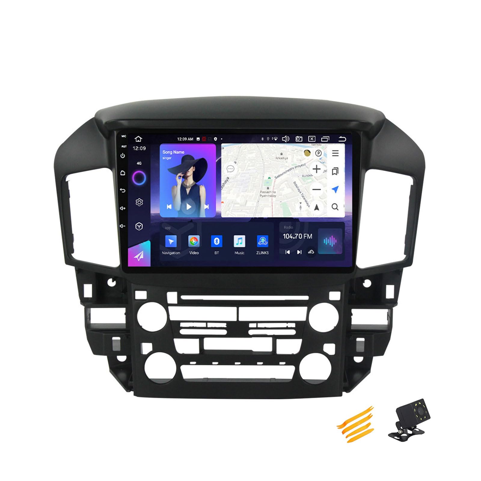 EsaSam Android 13 Autoradio Bluetooth 2 DIN Kompatibel Mit Lexus RX300 1997~2003 Autoradio Touchscreen 9 Zoll QLED-Display Mit Car Play Android Auto Navigation Radio FM RDS SWC,8 Core NF4 4G+64G von EsaSam