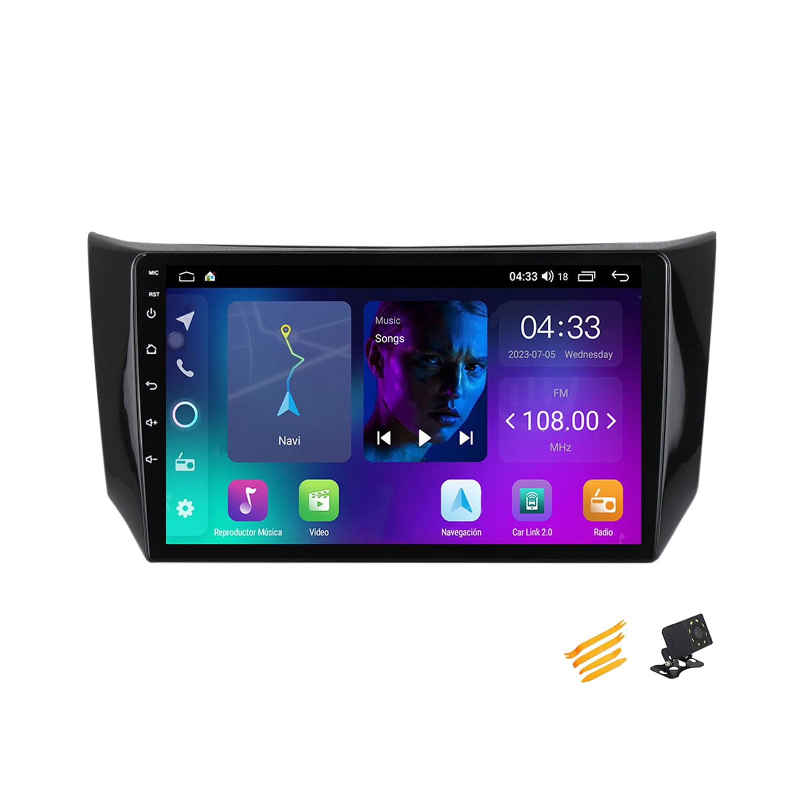 EsaSam Android 13 Autoradio Bluetooth 2 DIN Kompatibel Mit Nissan Sylphy 2012~2018 Autoradio Touchscreen 9 Zoll QLED-Display Mit Car Play Android Auto Navigation Radio FM RDS SWC,4 Core NF1 1G+32G von EsaSam