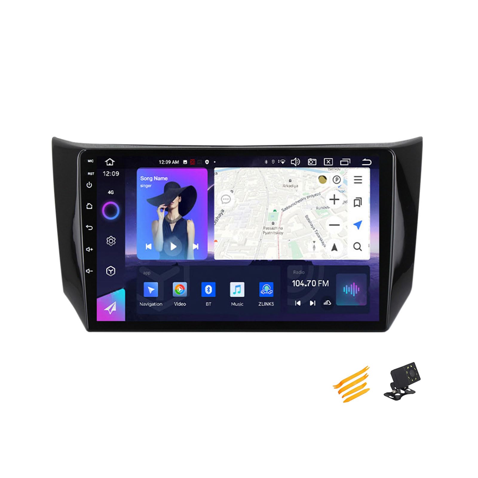 EsaSam Android 13 Autoradio Bluetooth 2 DIN Kompatibel Mit Nissan Sylphy 2012~2018 Autoradio Touchscreen 9 Zoll QLED-Display Mit Car Play Android Auto Navigation Radio FM RDS SWC,8 Core NF3 2G+32G von EsaSam