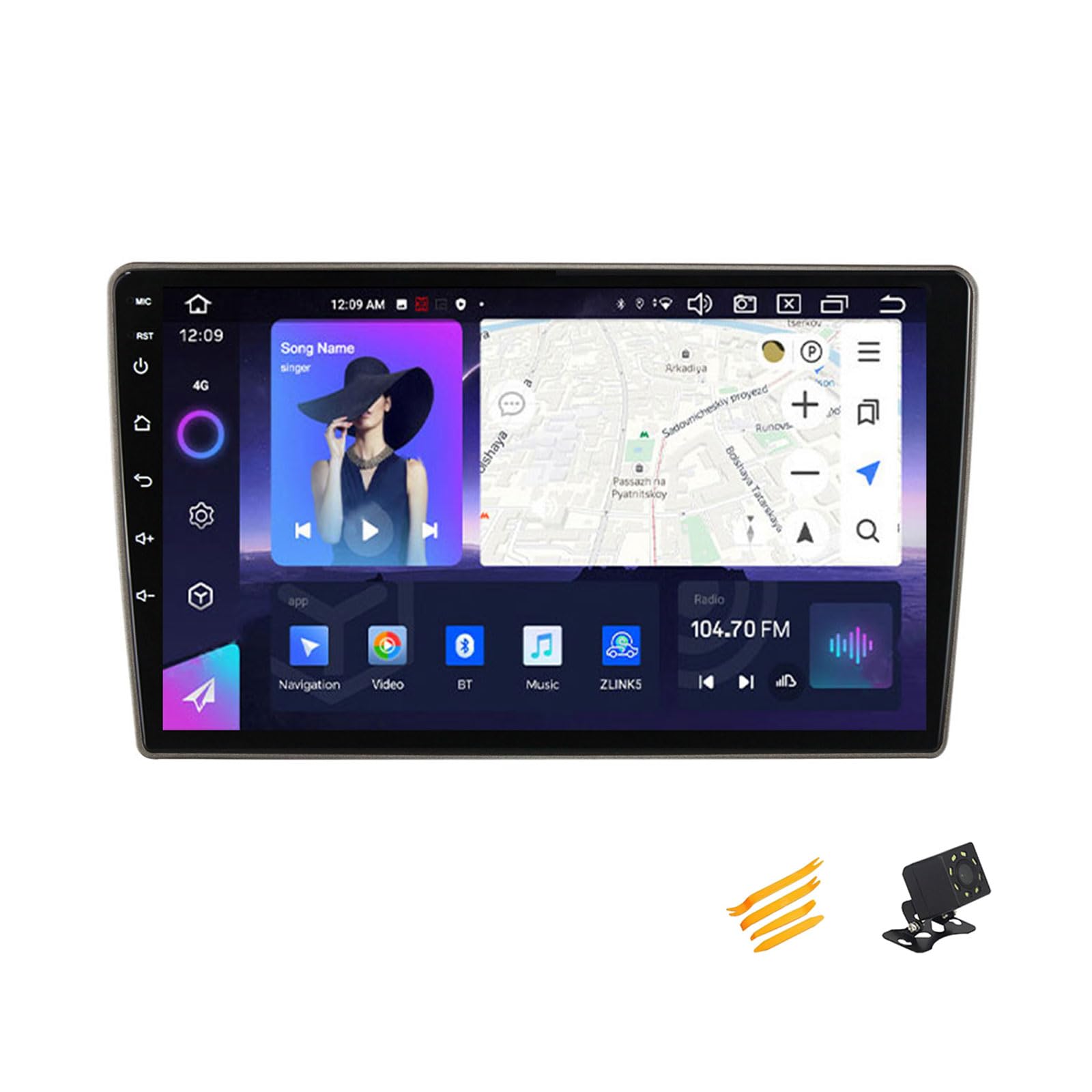 EsaSam Android 13 Autoradio Bluetooth 2 DIN Kompatibel Mit Nissan Tiida 2005~2010 Autoradio Touchscreen 9 Zoll QLED-Display Mit Car Play Android Auto Navigation Radio FM RDS SWC,8 Core NF3 2G+32G von EsaSam