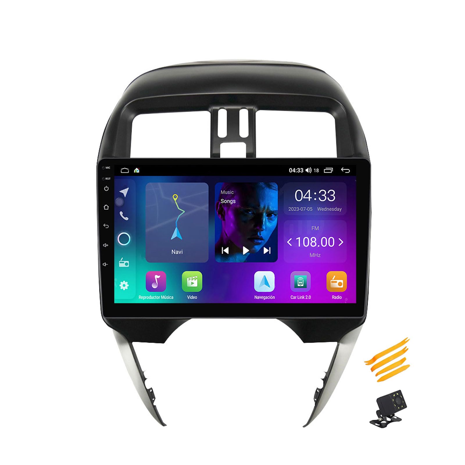 EsaSam Android 13 Autoradio Bluetooth 2 DIN Kompatibel Mit Nissan Versa 2014~2020 Autoradio Touchscreen 9 Zoll QLED-Display Mit Car Play Android Auto Navigation Radio FM RDS SWC,B,4 Core NF1 1G+32G von EsaSam