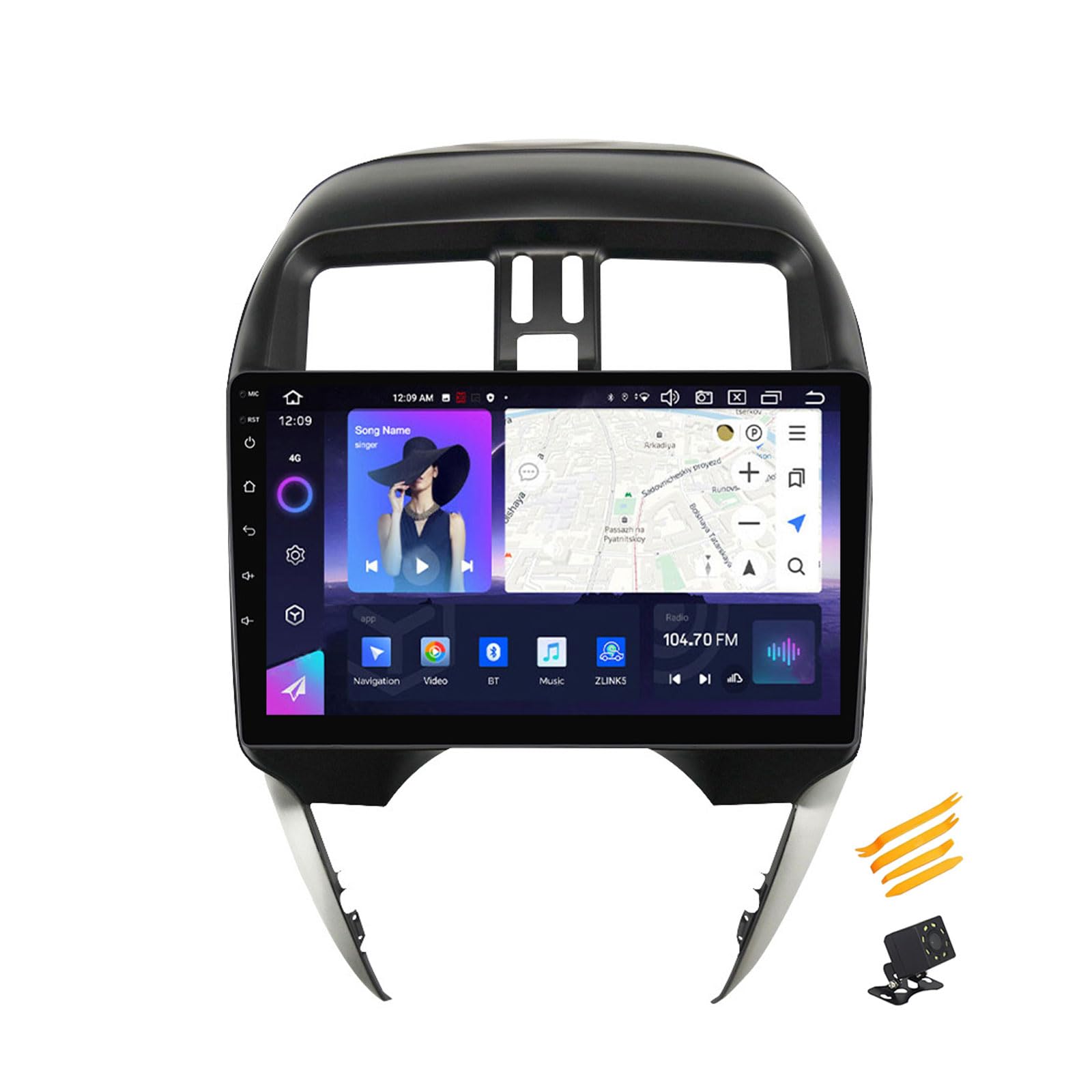 EsaSam Android 13 Autoradio Bluetooth 2 DIN Kompatibel Mit Nissan Versa 2014~2020 Autoradio Touchscreen 9 Zoll QLED-Display Mit Car Play Android Auto Navigation Radio FM RDS SWC,B,8 Core NF3 2G+32G von EsaSam