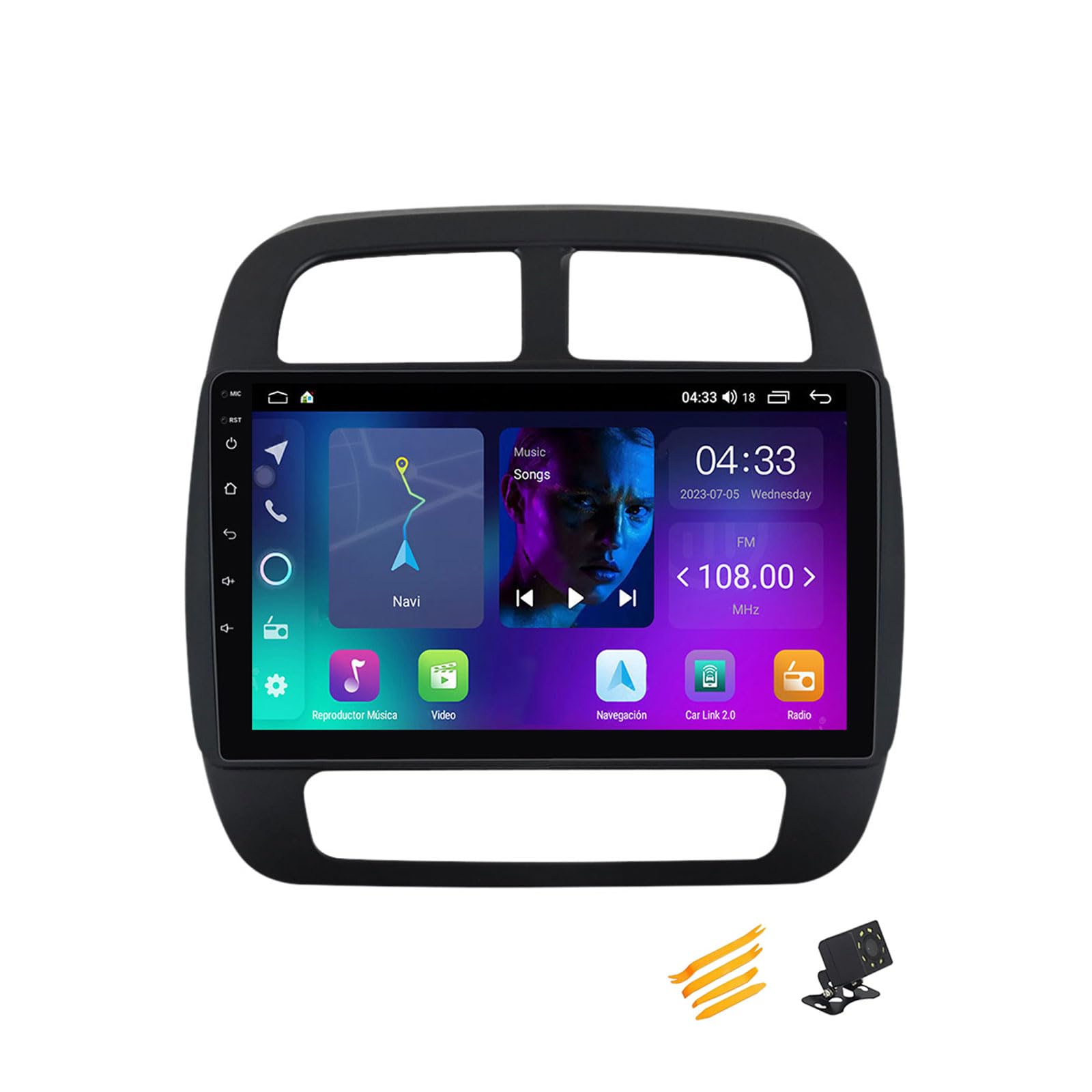 EsaSam Android 13 Autoradio Bluetooth 2 DIN Kompatibel Mit Renault K-ZE 2015~2019 Autoradio Touchscreen 9 Zoll QLED-Display Mit Car Play Android Auto Navigation Radio FM RDS SWC,4 Core NF1 1G+32G von EsaSam