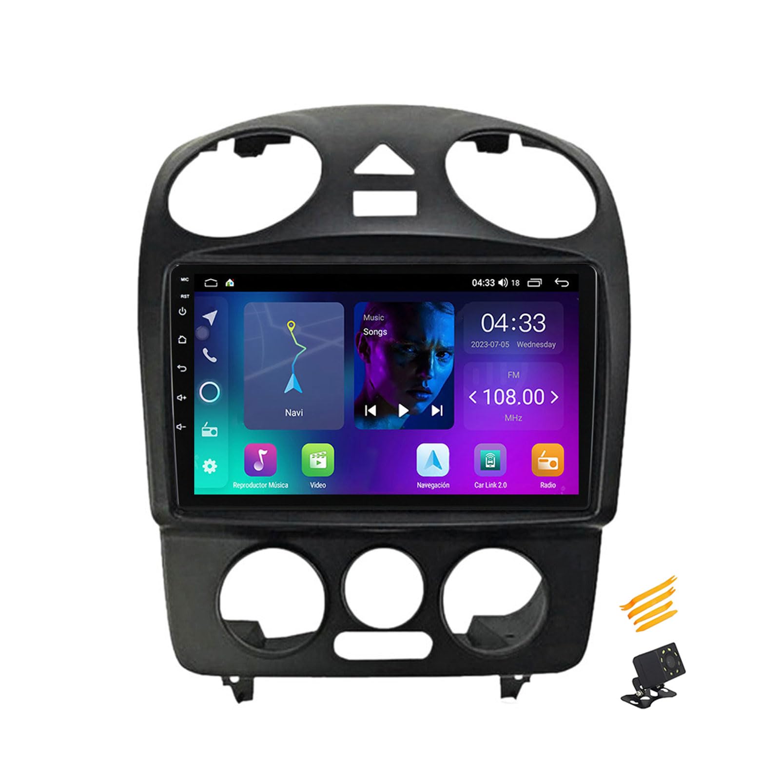 EsaSam Android 13 Autoradio Bluetooth 2 DIN Kompatibel Mit VW Beetle 2002~2011 Autoradio Touchscreen 9 Zoll QLED-Display Mit Car Play Android Auto Navigation Radio FM RDS SWC,4 Core NF1 1G+32G von EsaSam