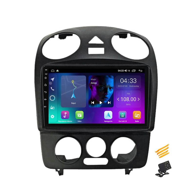 EsaSam Android 13 Autoradio Bluetooth 2 DIN Kompatibel Mit VW Beetle 2002~2011 Autoradio Touchscreen 9 Zoll QLED-Display Mit Car Play Android Auto Navigation Radio FM RDS SWC,4 Core NF1 1G+32G von EsaSam