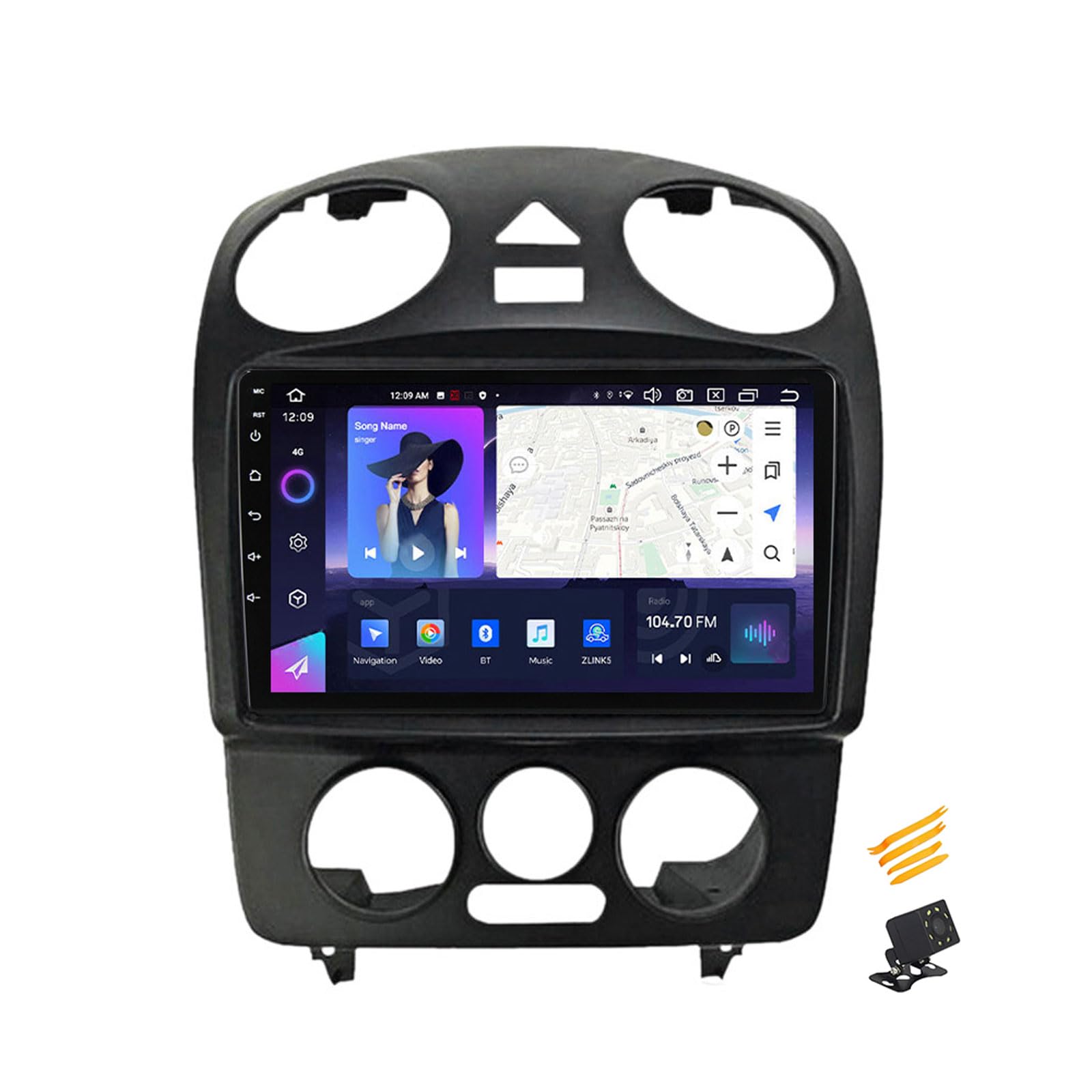 EsaSam Android 13 Autoradio Bluetooth 2 DIN Kompatibel Mit VW Beetle 2002~2011 Autoradio Touchscreen 9 Zoll QLED-Display Mit Car Play Android Auto Navigation Radio FM RDS SWC,8 Core NF4 4G+64G von EsaSam