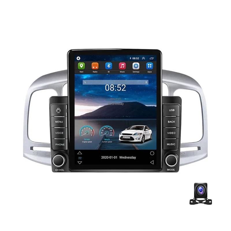 EsaSam Android 13 Autoradio Bluetooth 2 Din Mit 9.7 Zoll Bildschirm Kompatibel mit Hyundai Accent 2006~2011 Mit Navi Multimedia MP5 Player Mit AHD Rückfahrkamera/RDS/DSP/Car-Play,TS800 von EsaSam