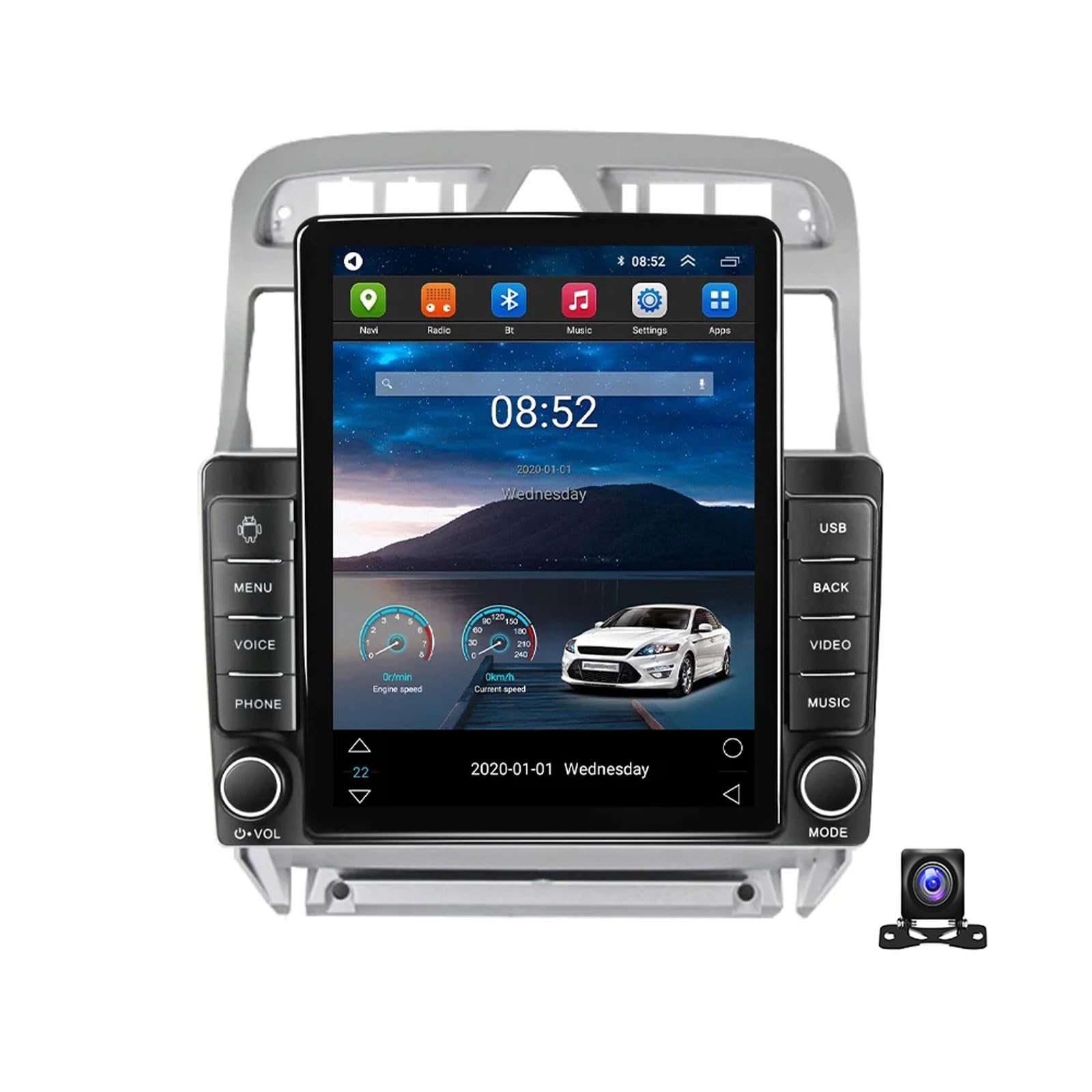 EsaSam Android 13 Autoradio Bluetooth 2 Din Mit 9.7 Zoll Bildschirm Kompatibel mit Peugeot 307 2004~2013 Mit Navi Multimedia MP5 Player Mit AHD Rückfahrkamera/RDS/DSP/Car-Play,TS800 von EsaSam