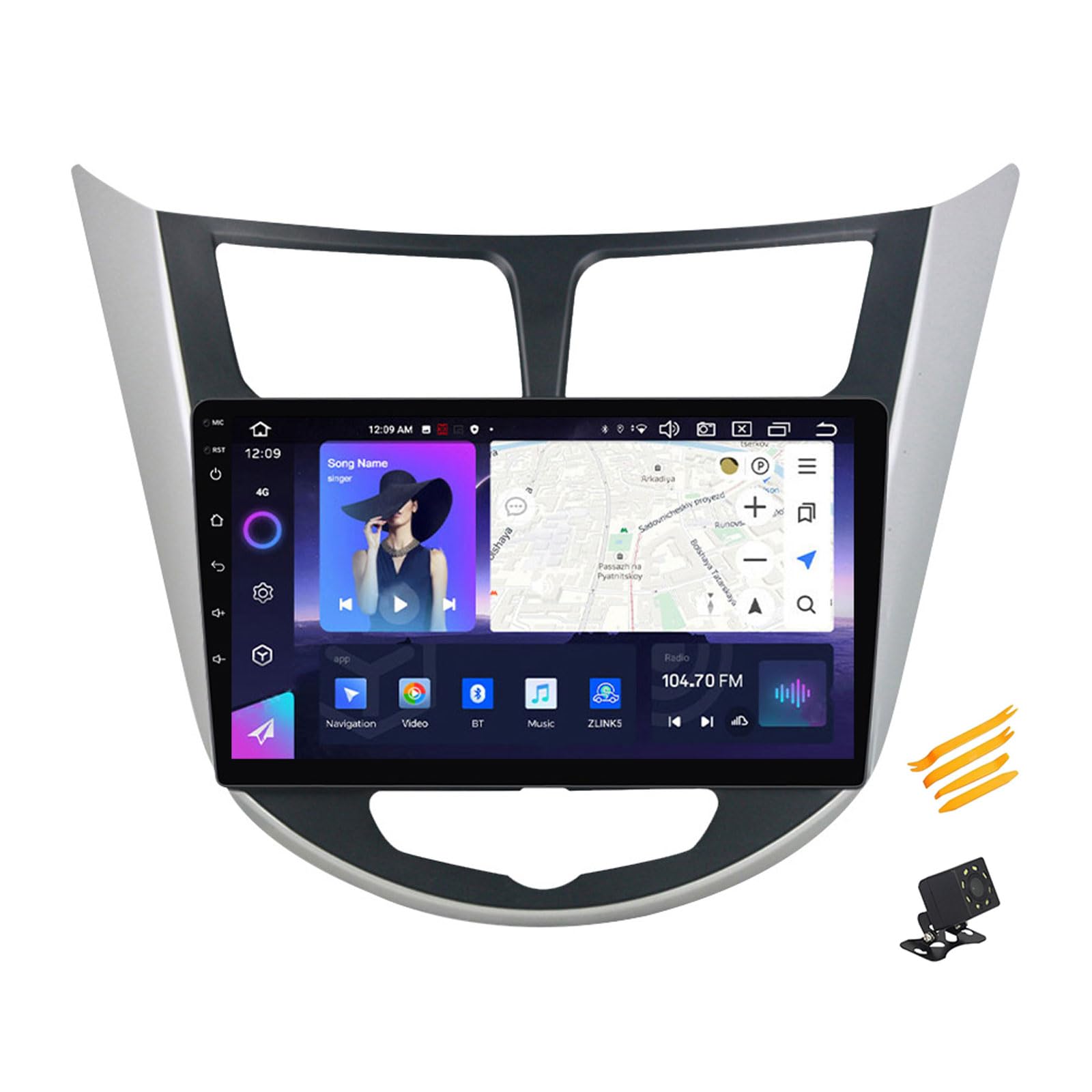 EsaSam Android 13 Autoradio QLED-Display Kompatibel Mit Hyundai Verna 2010~2016 Touchscreen 9 Zoll Autoradio Mit Carplay Bluetooth Navigation Android Auto Radio FM RDS SWC,B,8 Core NF5 4G+64G von EsaSam