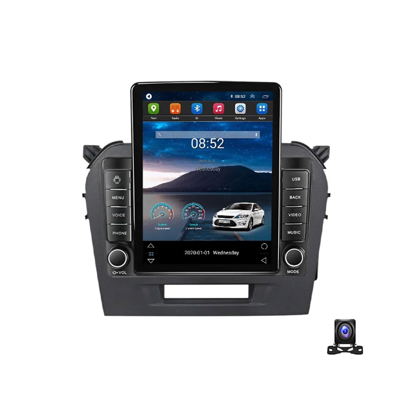 EsaSam Doppel DIN Radio Mit Navi, 9.7 Zoll Touchscreen, 2 Din Autoradio MP5 Player Kompatibel mit Suzuki Vitara 4 2014~2018 Radio FM/RDS, DSP, Car-play/Auto, Lenkradsteuerung,TS100 von EsaSam