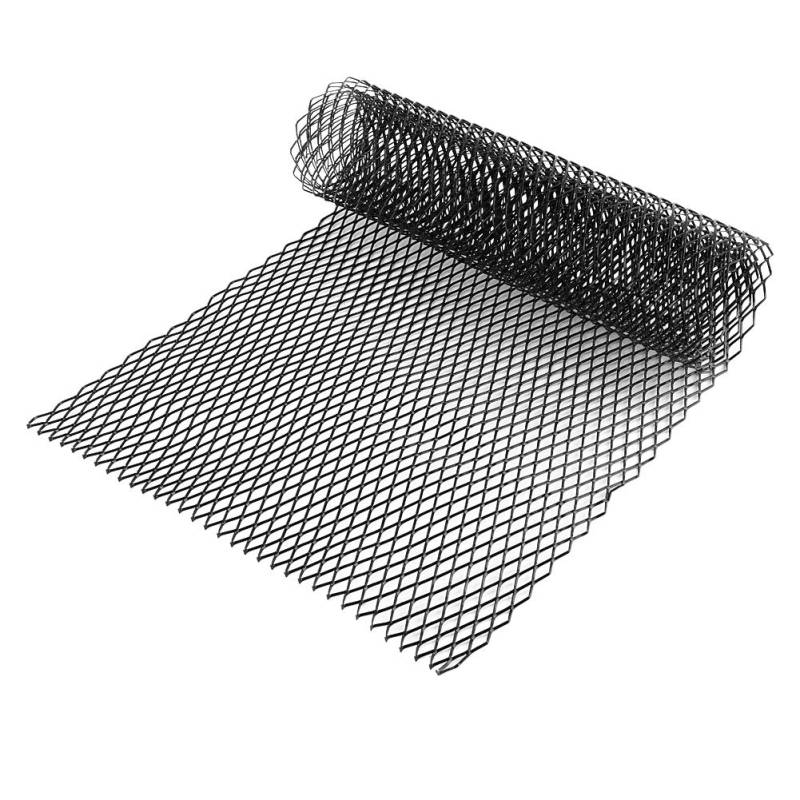 Auto Kühlergrill Gitter, Alu Renngitter, 10 x 20 mm Loch, Universal- Auto Renngitter, Maschennetz, Gitterkörper, Stoßstange, rautenförmiger Grill, schwarz (100 x 33 cm) von Esenlong