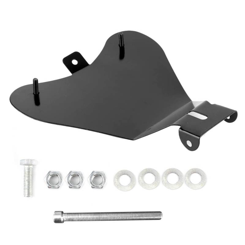 Esenlong Motorrad Solo Sitz Grundplatte Stahl Motorrad Sitz Feder Grundplatte Halterung Halterung Kit Passend für Bobber Chopper Schwarz von Esenlong