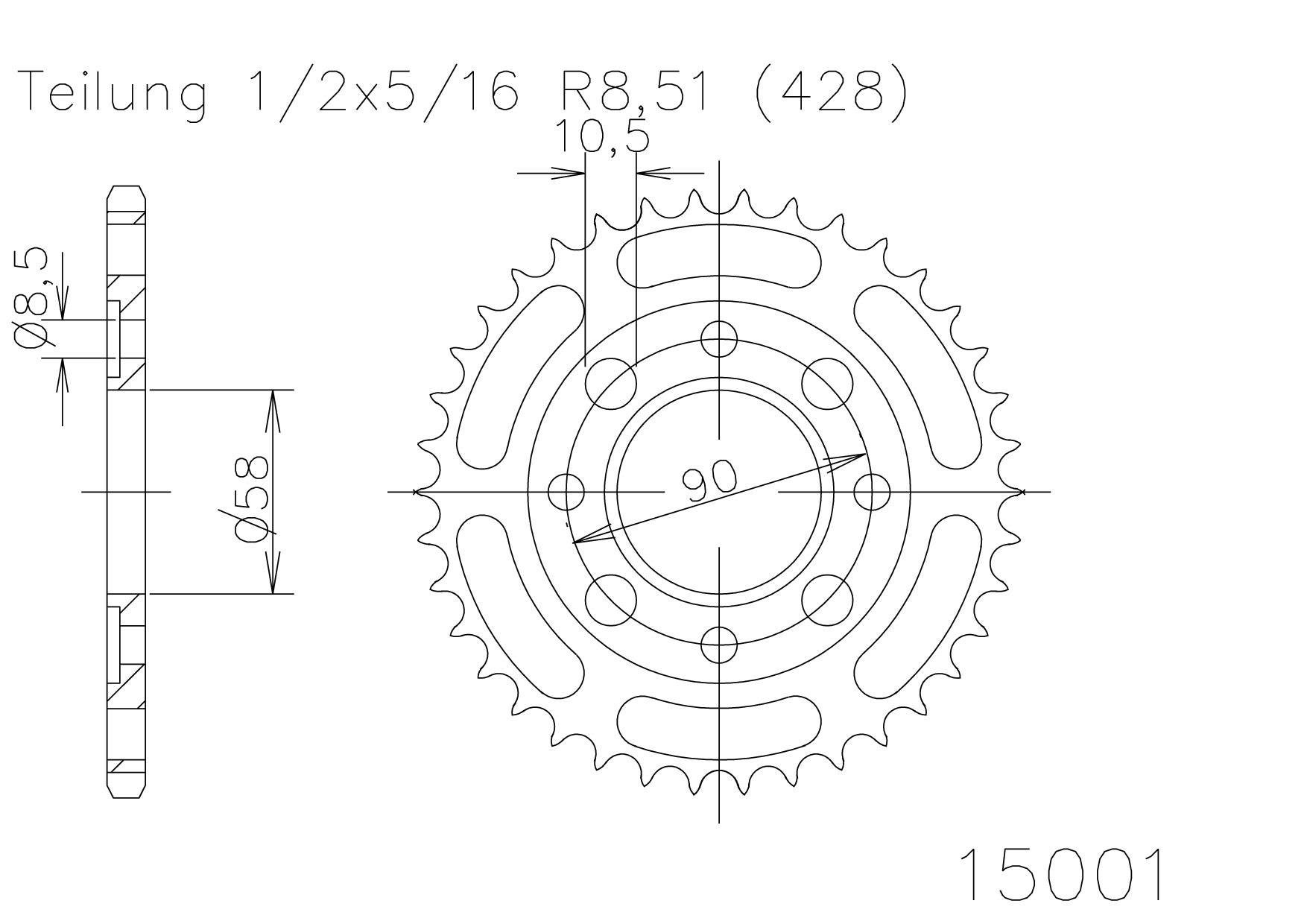 Corona Plato transmision ESJOT Acero 50-15001 41 dientes von Esjot