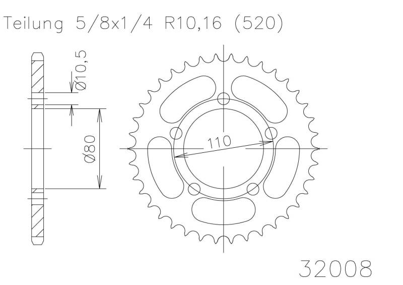 Corona Plato transmision ESJOT Acero 50-32008 36 dientes von Esjot