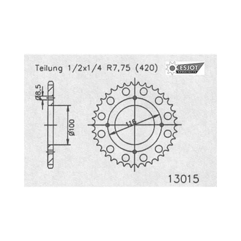 Esjot Kettenrad 420 50Z Alu Silber von Esjot