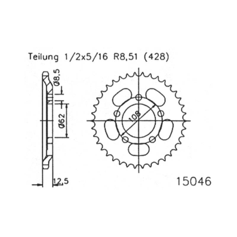 Esjot Kettenrad 428 49Z Stahl Silber von Esjot