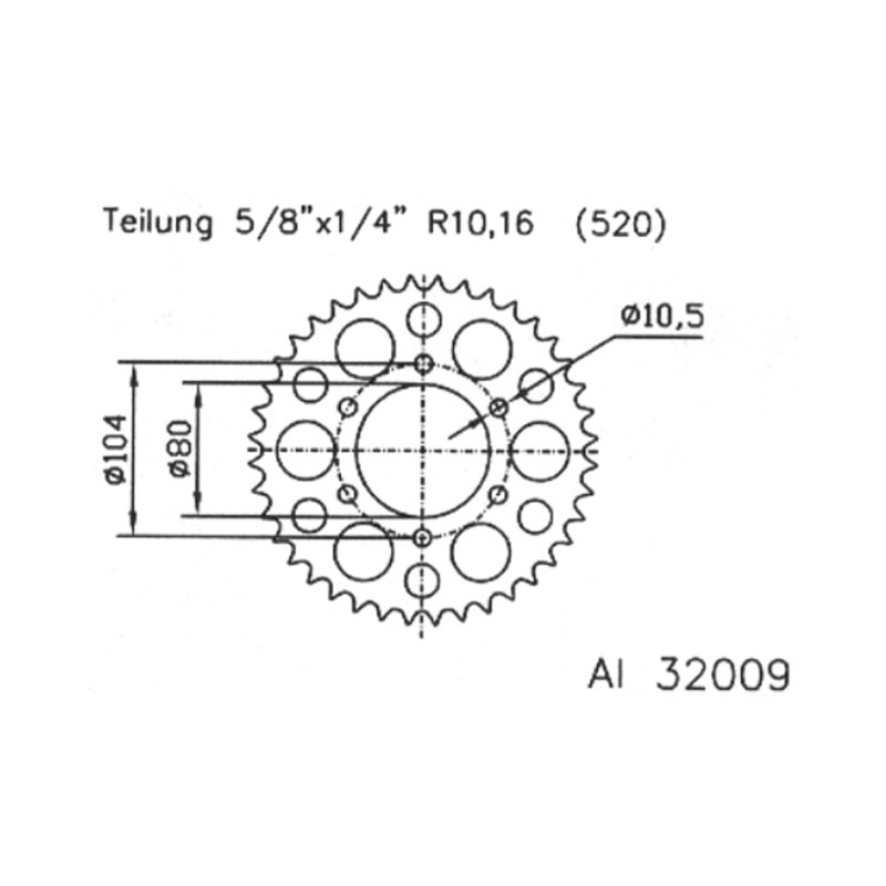 Esjot Kettenrad 520 45Z Alu Silber von Esjot