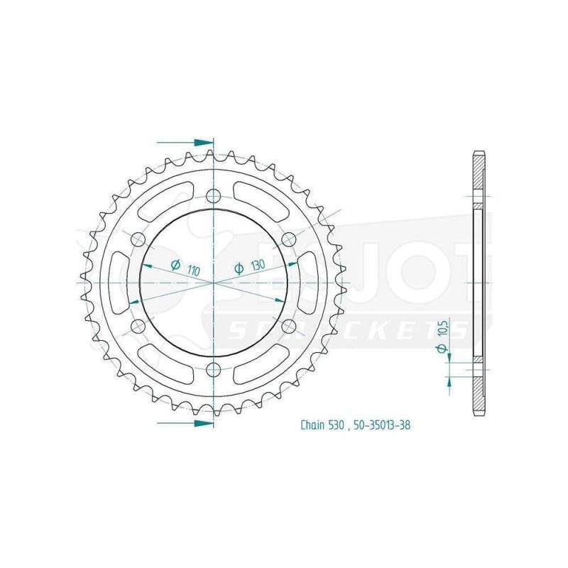 Esjot Kettenrad 530 45Z Stahl Schwarz von Esjot