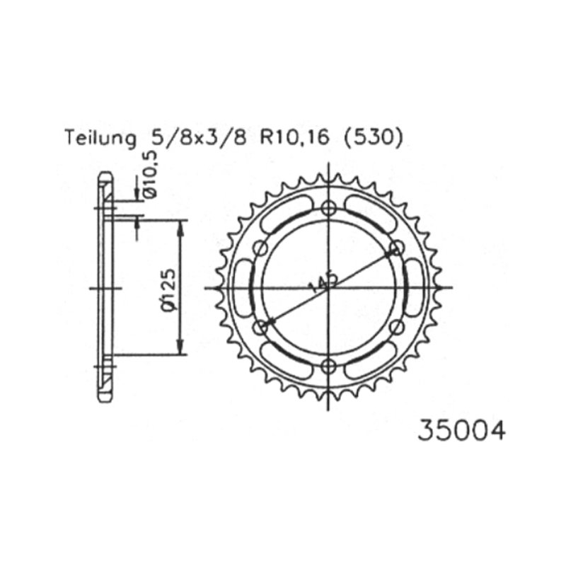 Esjot Kettenrad 530 46Z Stahl Schwarz von Esjot