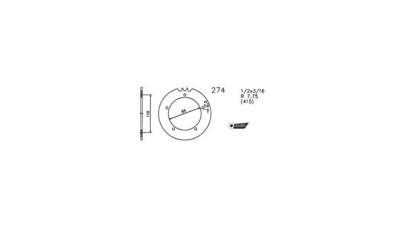 Esjot chain wheel 415 35z steel black von Esjot