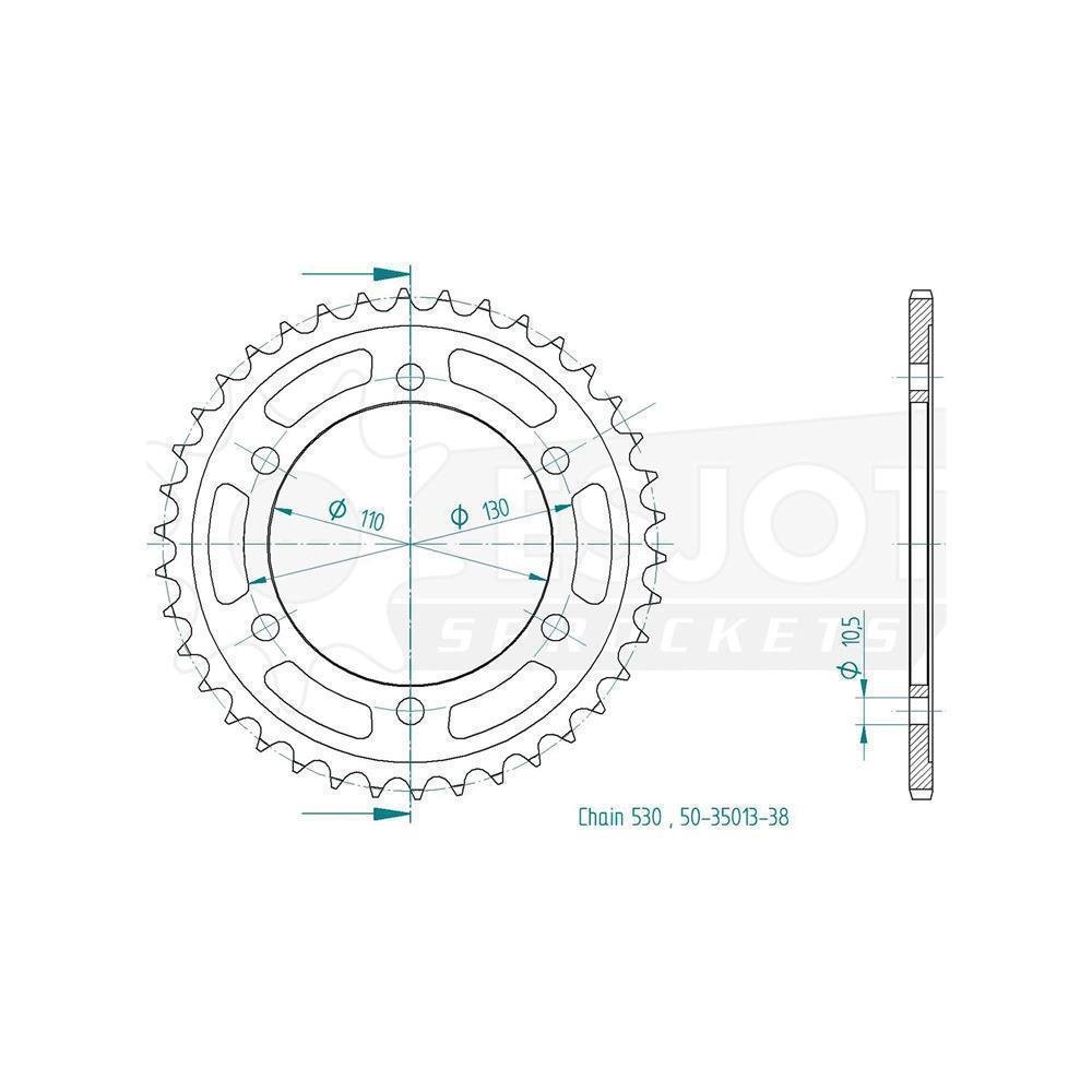 Esjot chain wheel 530 45Z steel black von Esjot