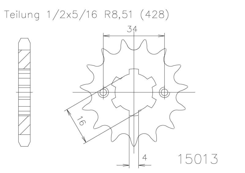 Piñon ESJOT Acero 50-15013 15 dientes von Esjot