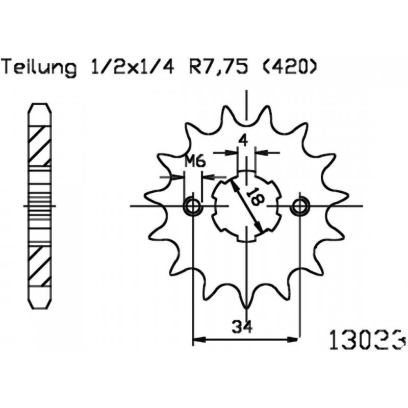 Zahnrad ritzel 19z teilung 420 von Esjot