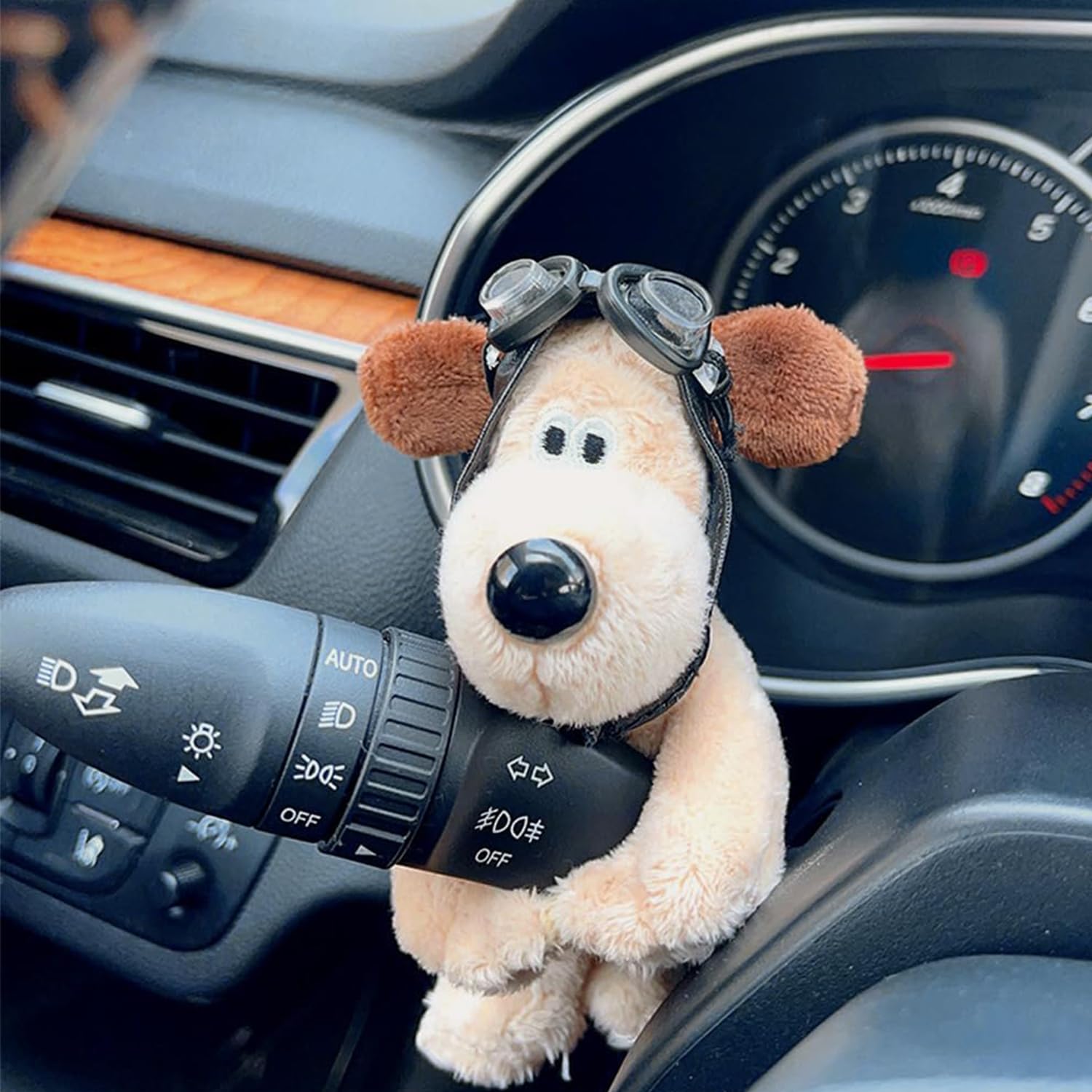 Esshogo Autodekoration Hund, Sophisticate Autodekoration Hund Süßer Hund Auto Armaturenbrett Dekorationen, Süßer Hund Auto Armaturenbrett Dekorationen, Personality Auto-Blinker-Wischer-Dekoration von Esshogo