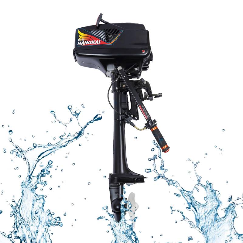 Benzinmotor Außenbordmotor 3.6PS 2Takt, Außenborder Bootsmotor Mit Wasserkühlung CDI System, Benzinmotor Wasserkühlung Outboard Motor für Fischerboot Schlauchboot von Estabeter