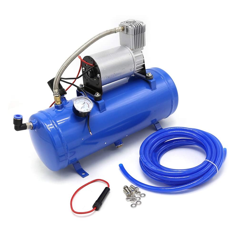 Estabeter Luftkompressor 12V 150PSI, Druckluft Kompressor mit 6L Tank für Air Horn Kit Train Luft Kompressor Air Compressor für SUV Car Truck von Estabeter