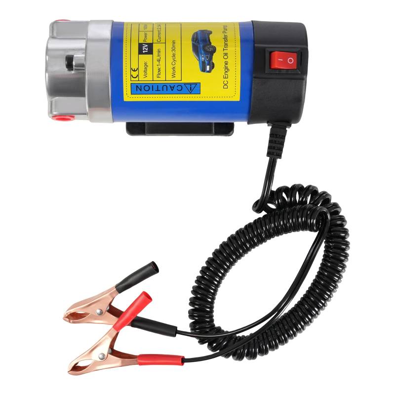 Ölabsaugpumpe 12V 100W, Dieselpumpe Elektrische Ölpumpe Kraftstoffpumpe Heizölpumpe Selbstansaugend Kraftstoff Wasser Umfüllpumpe Diesel Umfüllpumpe für Autos, LKW von Estabeter