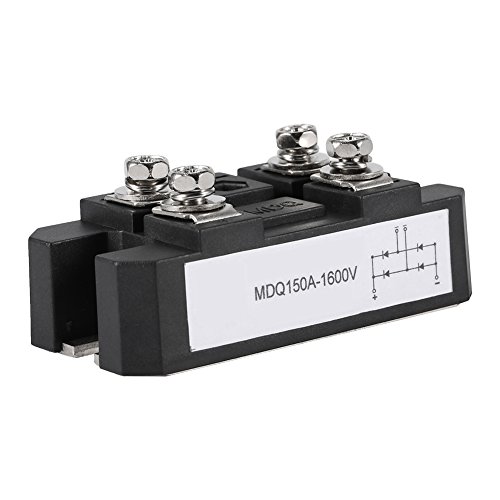 Brückengleichrichter, Einphasen-Diode Gleichrichter Brücke, Schwarz Bridge Rectifier Einphasen Dioden Brückengleichrichter, 4 Anschlüsse, MDQ 150A / 1600V, 3.07 x 1.57 x 1.37 Zoll von Estink