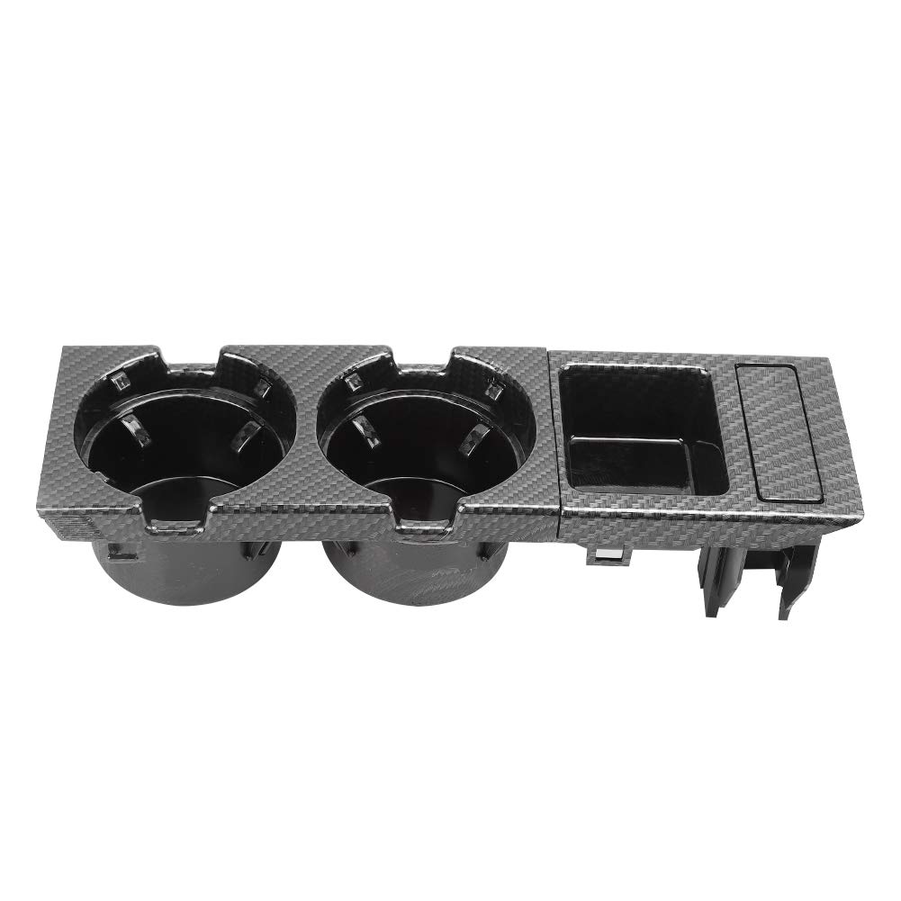 Mittelkonsolen-Getränkehalter, Auto Aufbewahrungsbox, Becherhalter Cupholder Mittelkonsole mit Münzbox für E46 3 Serie 1999-2006(Carbon-Stil) von Estink