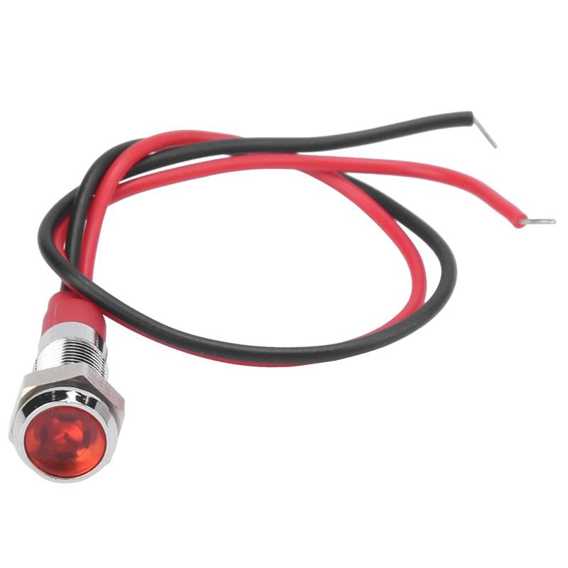 EternalCrafts LED-Metallanzeige, 6 mm, LED-Metallanzeige, wasserdichte Signallampe für Auto, LKW, Boot, 6 V, Rot von EternalCrafts