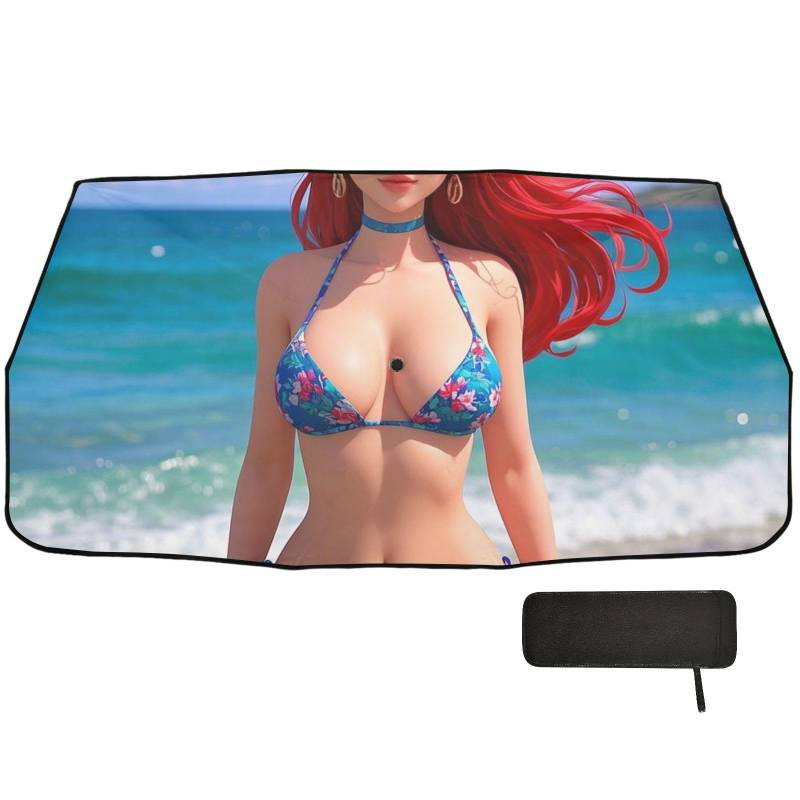 Beach Beauty Woman Windschutz Sonnenschutz Regenschirm Faltbarer Sonnenschutz Bekannt aus dem Fernsehen Produkte Zubehör für Auto Para Sol Para Ventana de Casa von EtherSpher