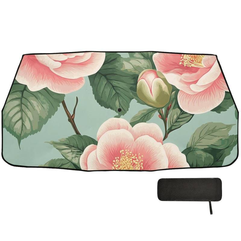 Beauty Spring Rosa Blumen Design Windschutzscheibe Sonnenschutz Regenschirm Faltbar für Auto kühl Reflektierender Sonnenschutz de Parabrisas von EtherSpher