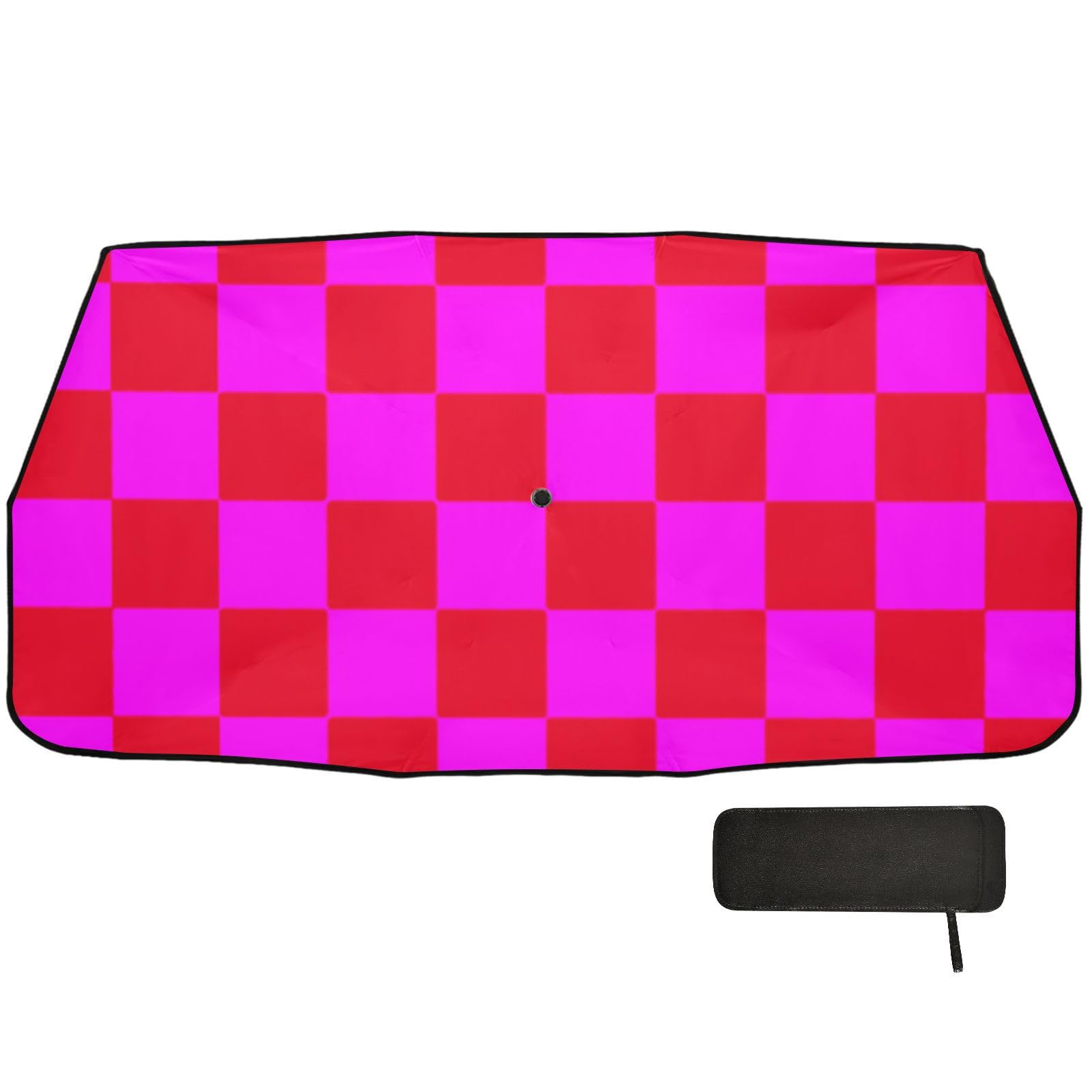 Buffalo Plaid Karo Rot Magenta UV-Schutz Sonne Faltbarer Reflektor Mann Sonnenblocker für Auto Cubre Sol Para Carro von EtherSpher