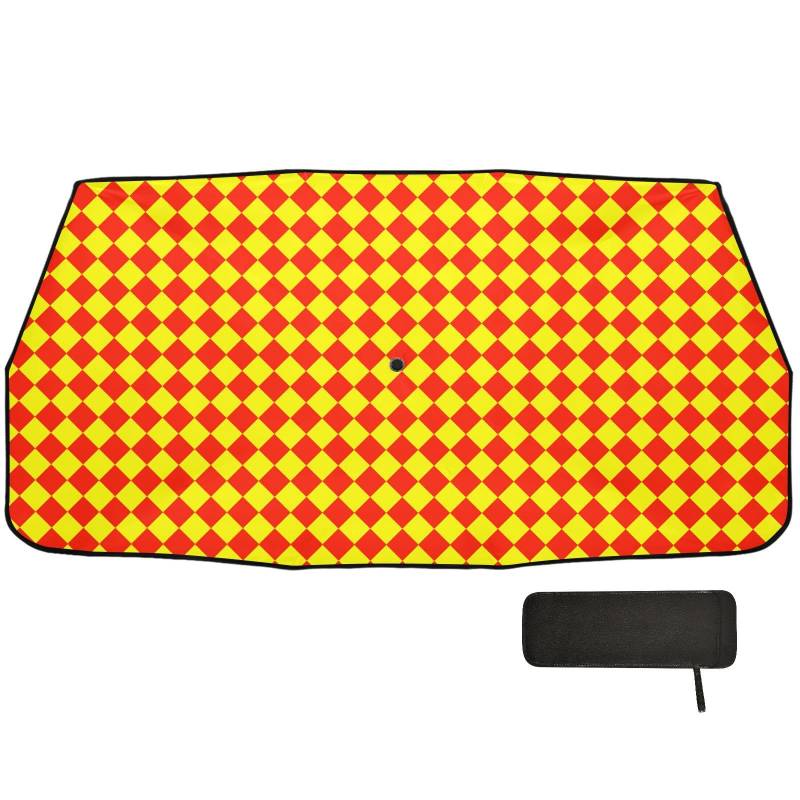 Buffalo Plaid Rot Gelb Auto Innenraum Sonnenschutz Faltschutz Solar Bekannt aus TV Produkte Automotive Para Sol de Carro Interior von EtherSpher